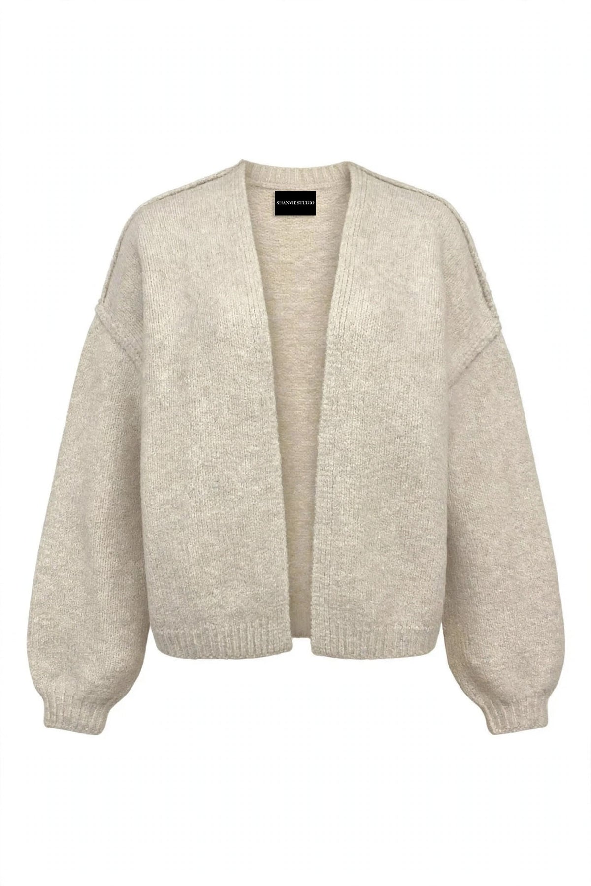 Open Front Dropped Shoulder Cardigan