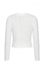 Eyelet V-Neck Long Sleeve T-Shirt