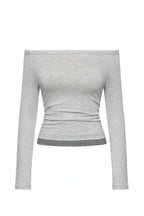 Off-Shoulder Slim Fit Long Sleeve T-Shirt