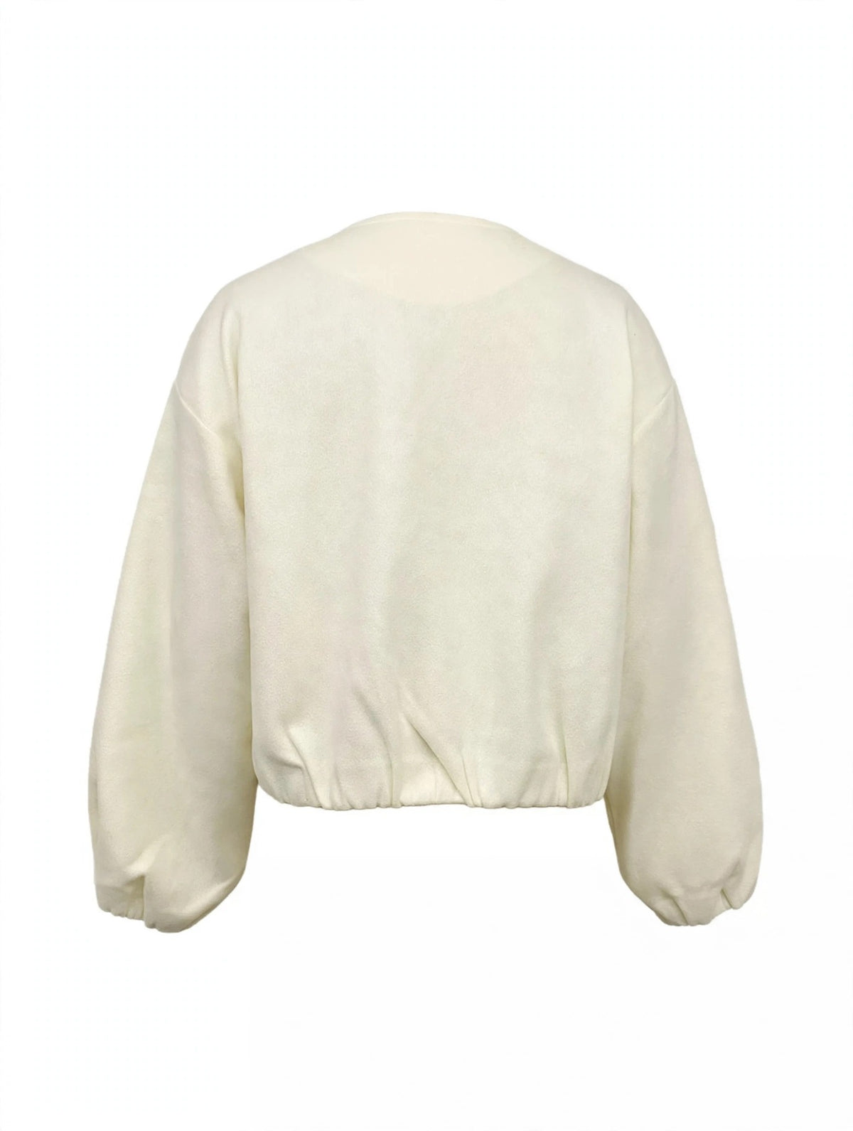 Fleece Bomber Jacket with Zipper Closure