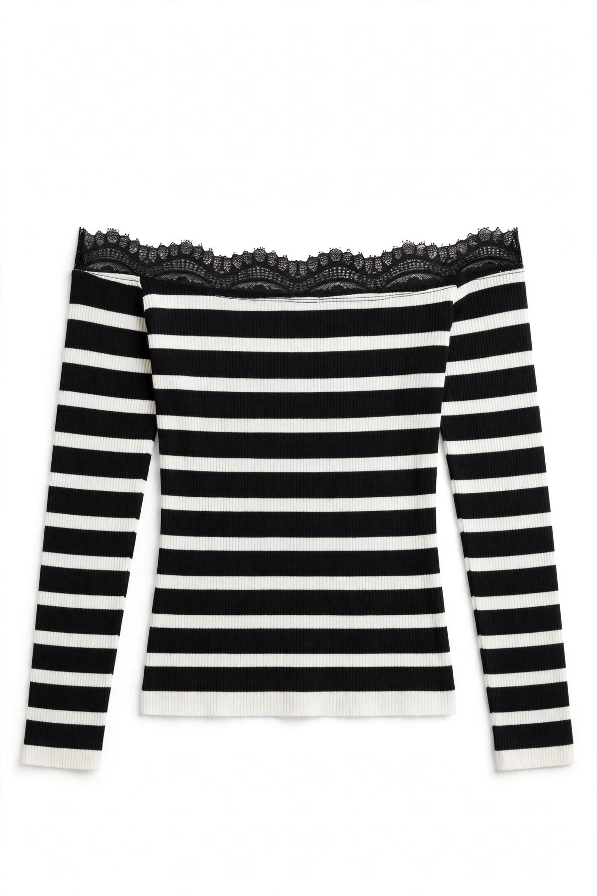 Lace Detail Off Shoulder T-Shirt