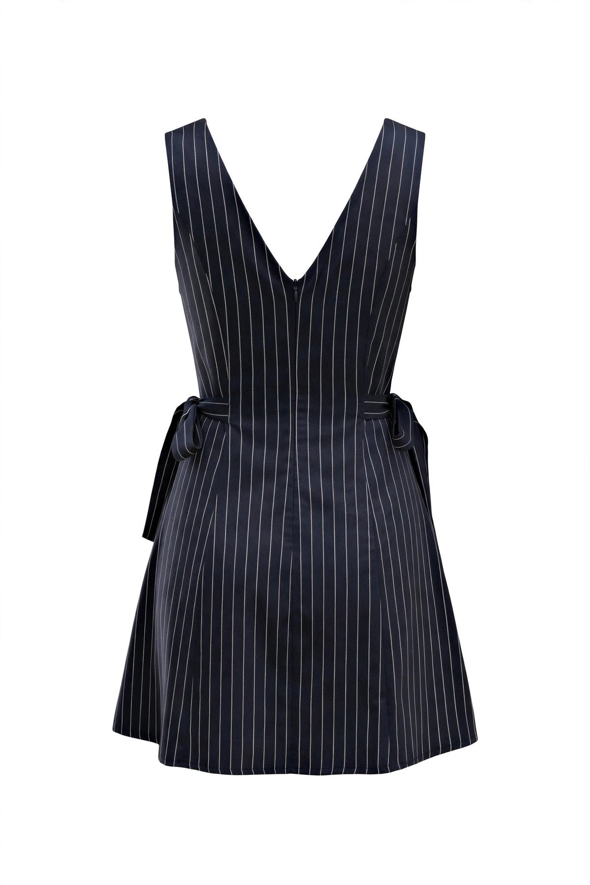 Striped Sleeveless Tie Waist Dress