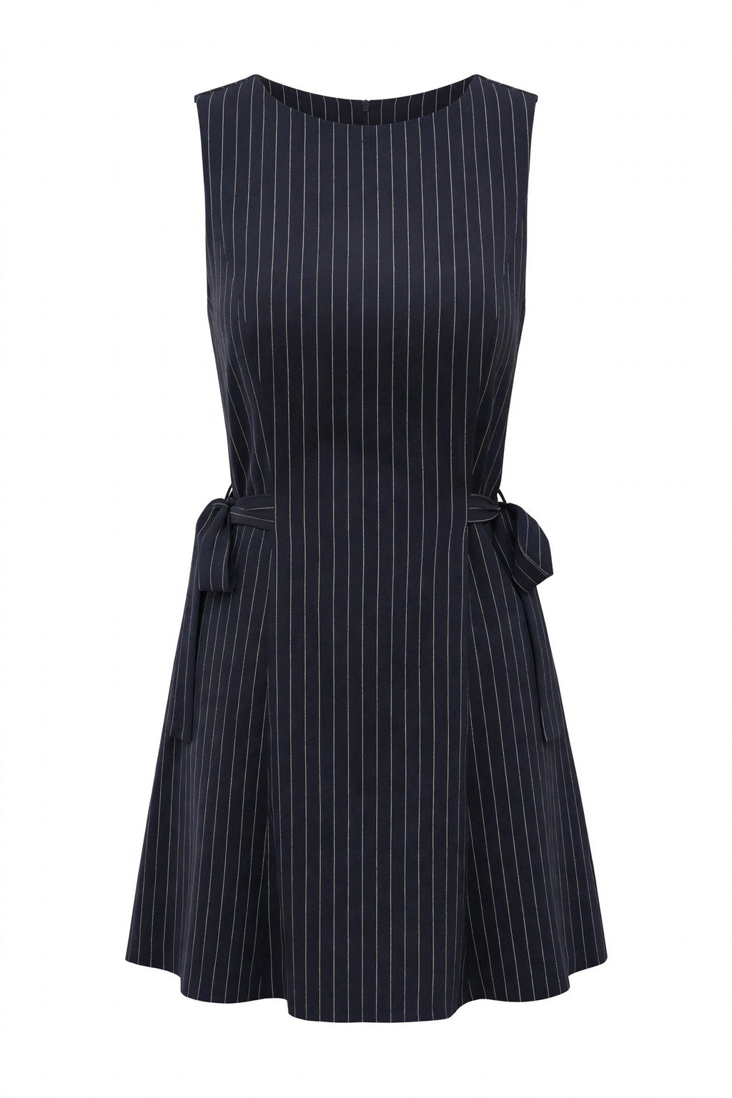 Striped Sleeveless Tie Waist Dress
