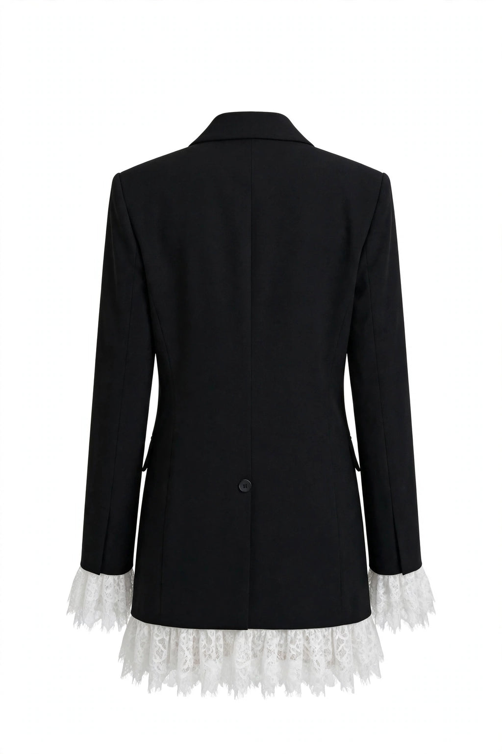 Lace Hem One Button Blazer