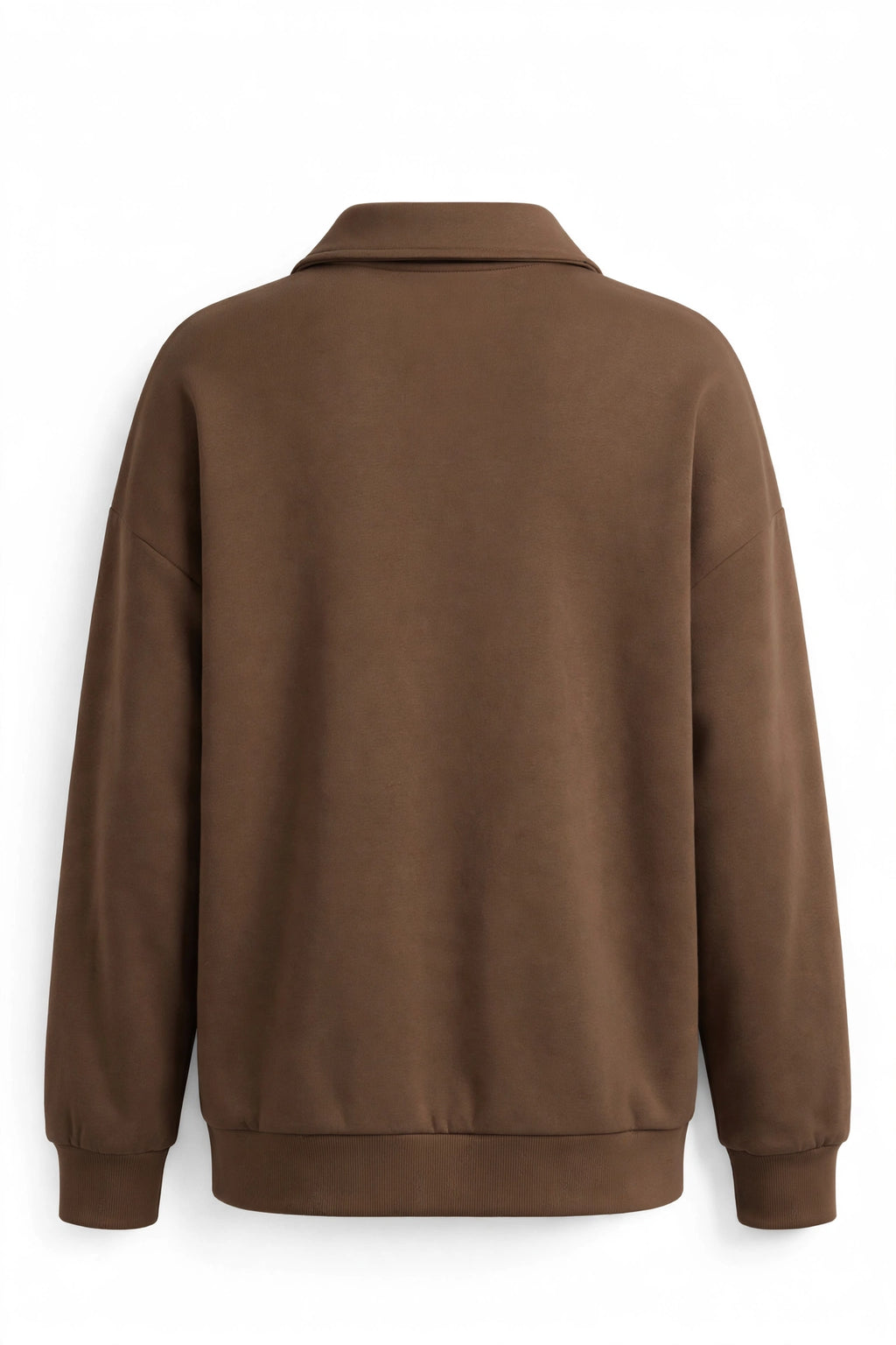 Polo Collar Dropped Shoulder Sweatshirt