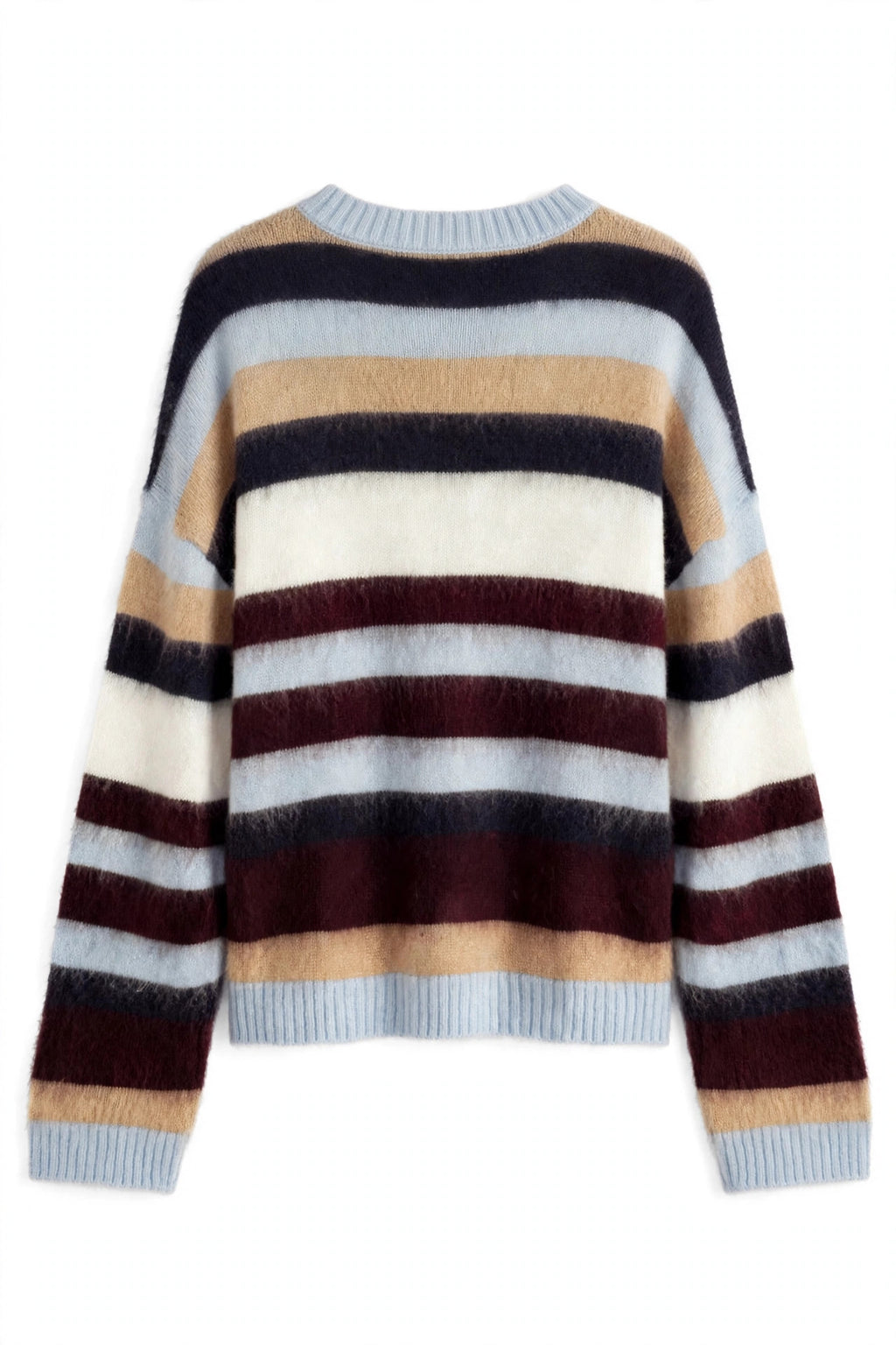 Multi-Color Striped Fuzzy Sweater