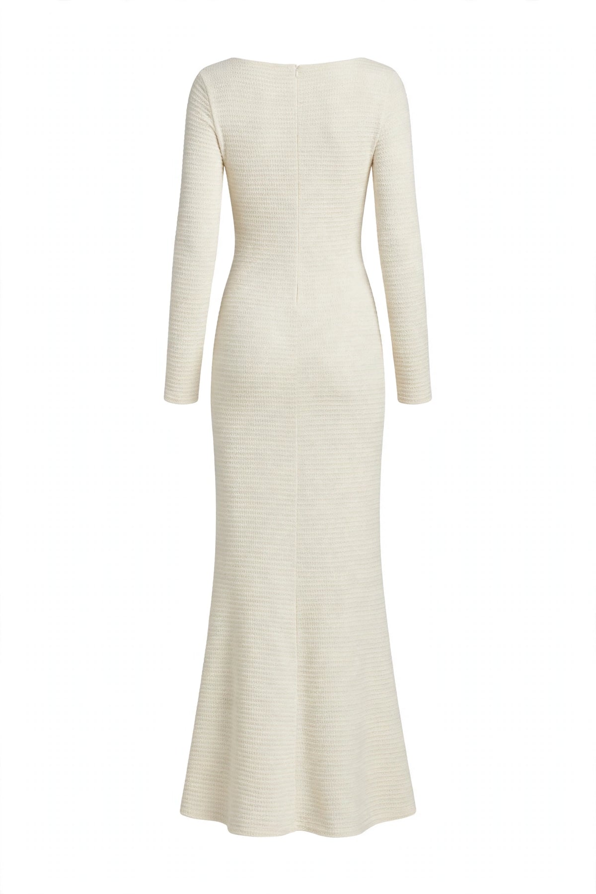 Elegant Long Sleeve Ruched Midi Dress